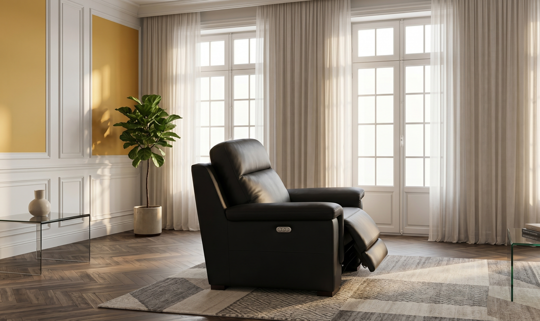 Klaussner Dakota Power Reclining Living Room Set in Black
