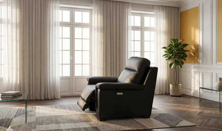 Klaussner Dakota Power Reclining Living Room Set in Black