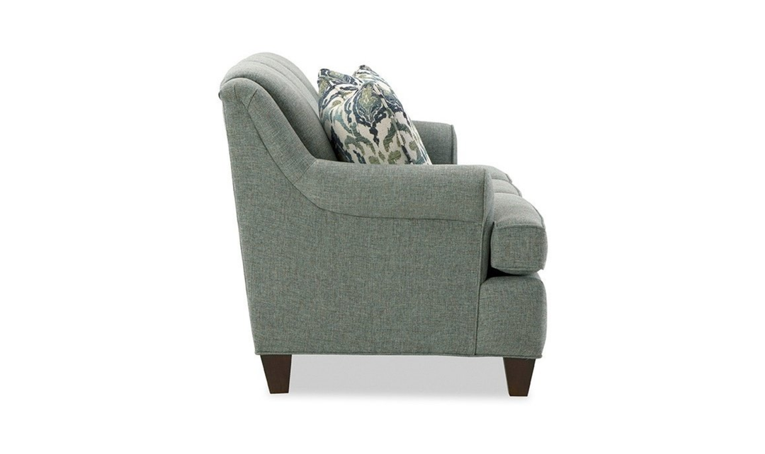 Klaussner Delmont Fabric Rolled Arm Sofa with Accent Pillows