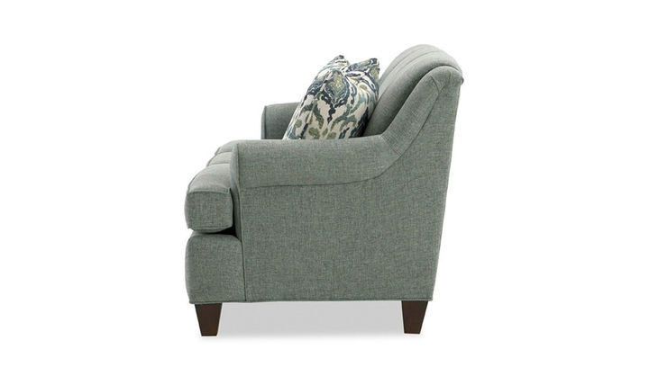 Klaussner Delmont Fabric Rolled Arm Sofa with Accent Pillows