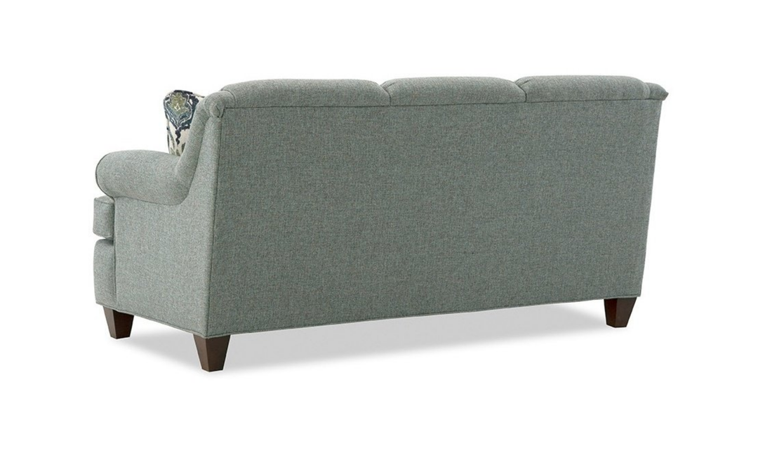 Klaussner Delmont Fabric Rolled Arm Sofa with Accent Pillows