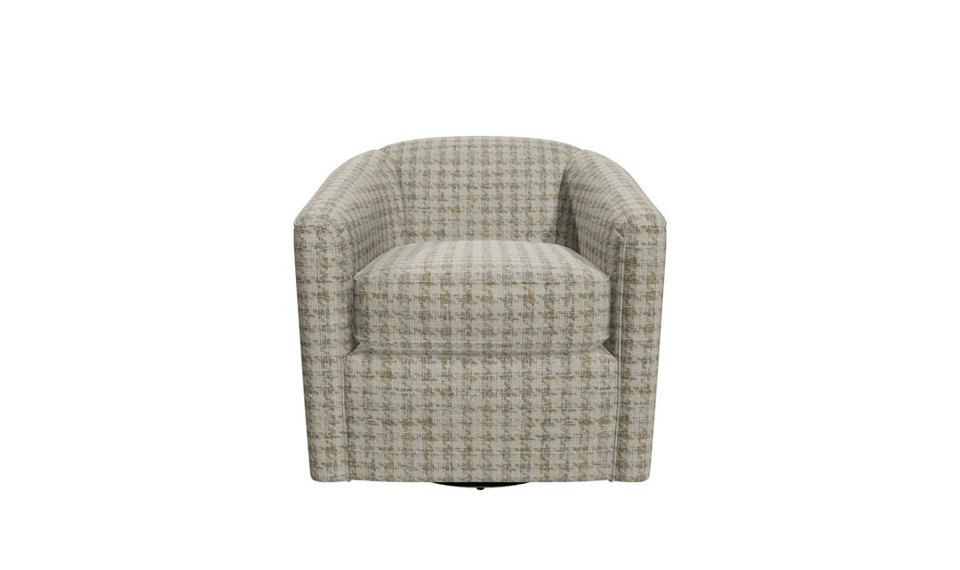 Klaussner Delmont Fabric Swivel Chair with Plush Tight Back