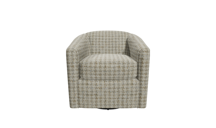 Klaussner Delmont Fabric Swivel Chair with Plush Tight Back