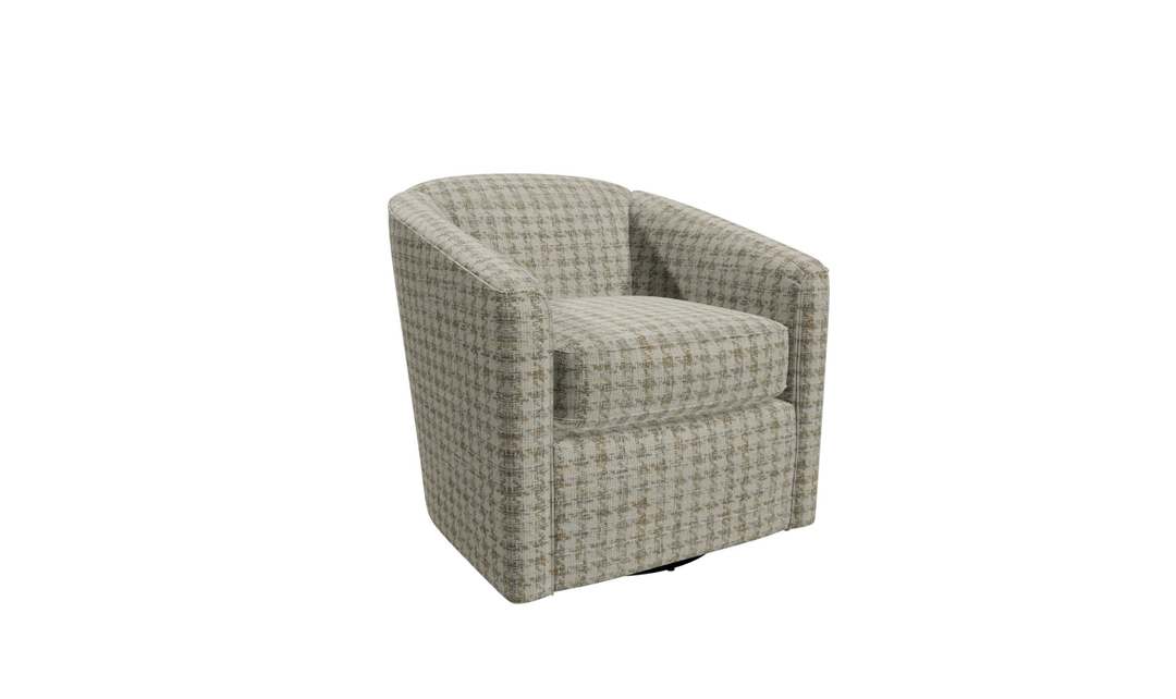 Klaussner Delmont Fabric Swivel Chair with Plush Tight Back - Jennifer Furniture