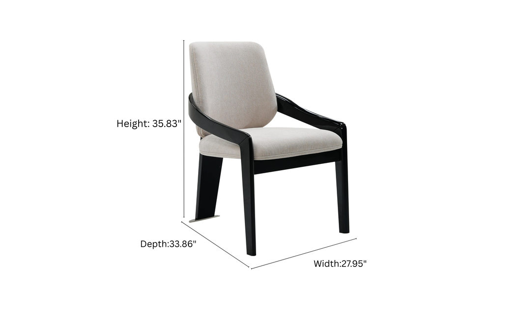 Elan Orsina white fabric upholstered Chair in Wood