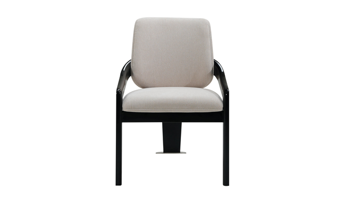 Elan Orsina white fabric upholstered Chair in Wood