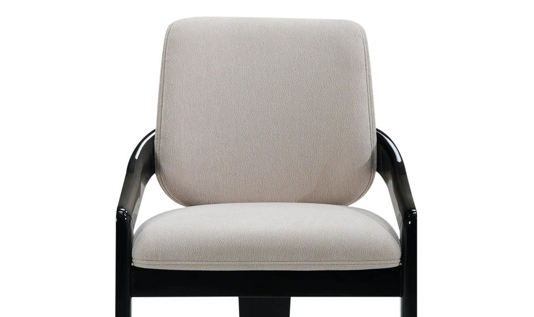 Elan Orsina white fabric upholstered Chair in Wood