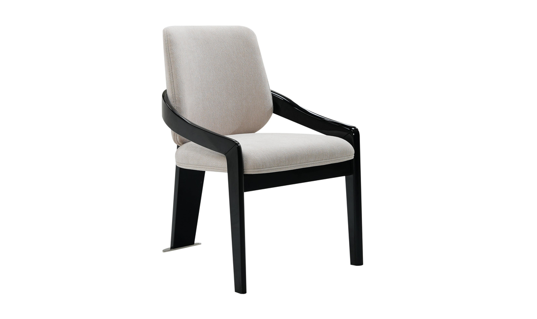 Elan Orsina white fabric upholstered Chair in Wood