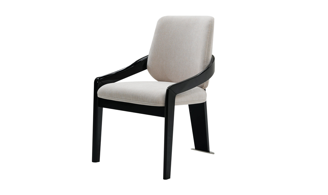 Elan Orsina white fabric upholstered Chair in Wood