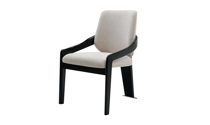 Elan Orsina white fabric upholstered Chair in Wood