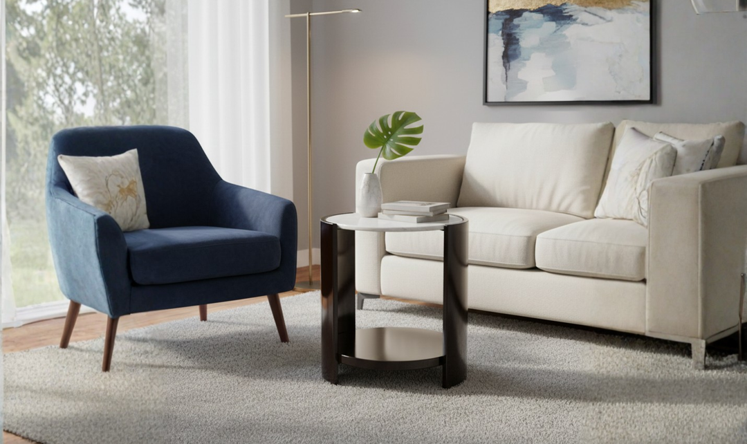 Klaussner Elan Side Table with Marble Top-Jennifer Furniture