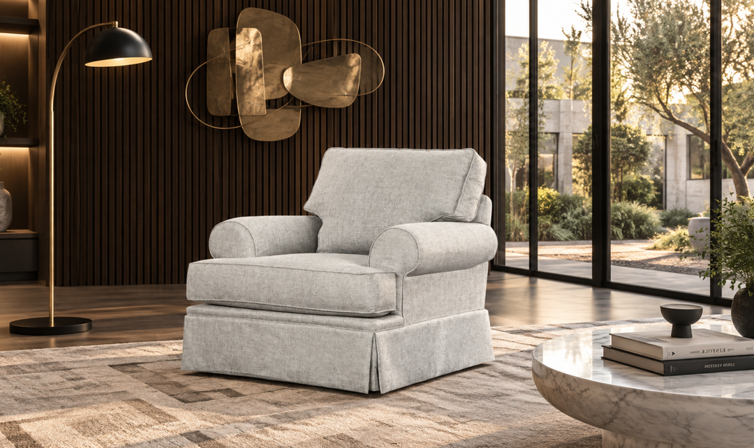 Klaussner Emily Accent Chair with Rolled Arms