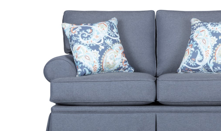 Klaussner Emily Fabric Loveseat with Rolled Arms