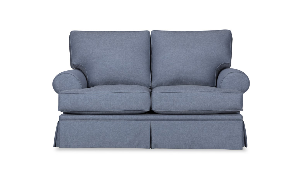 Klaussner Emily Fabric Loveseat with Rolled Arms-Jennifer Furniture