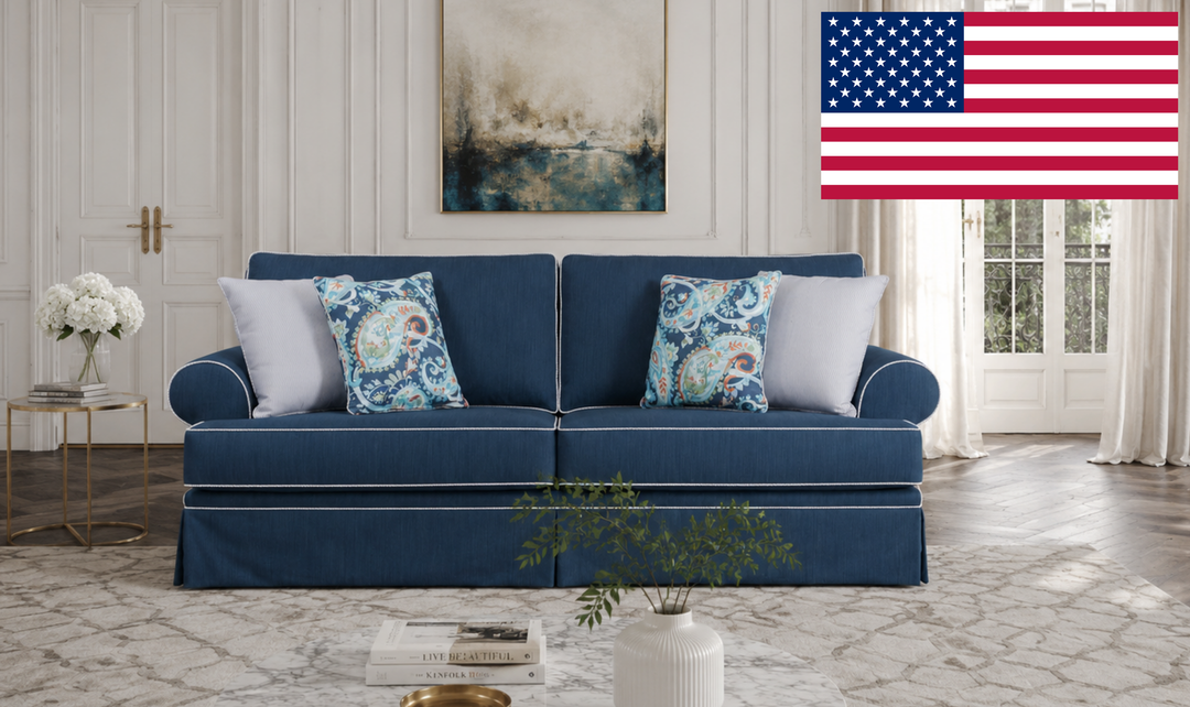 Klaussner Emily Sofa With Rolled Arms-Jennifer Furniture