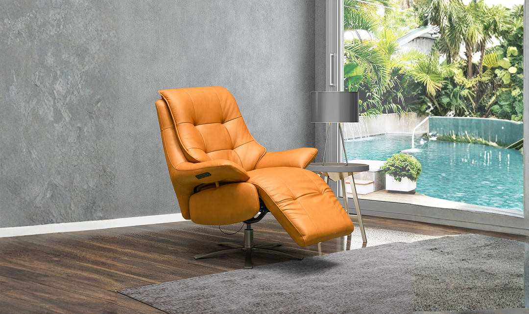 Klaussner Eterna Burnie Leather Swivel Power Recliner Lift Chair