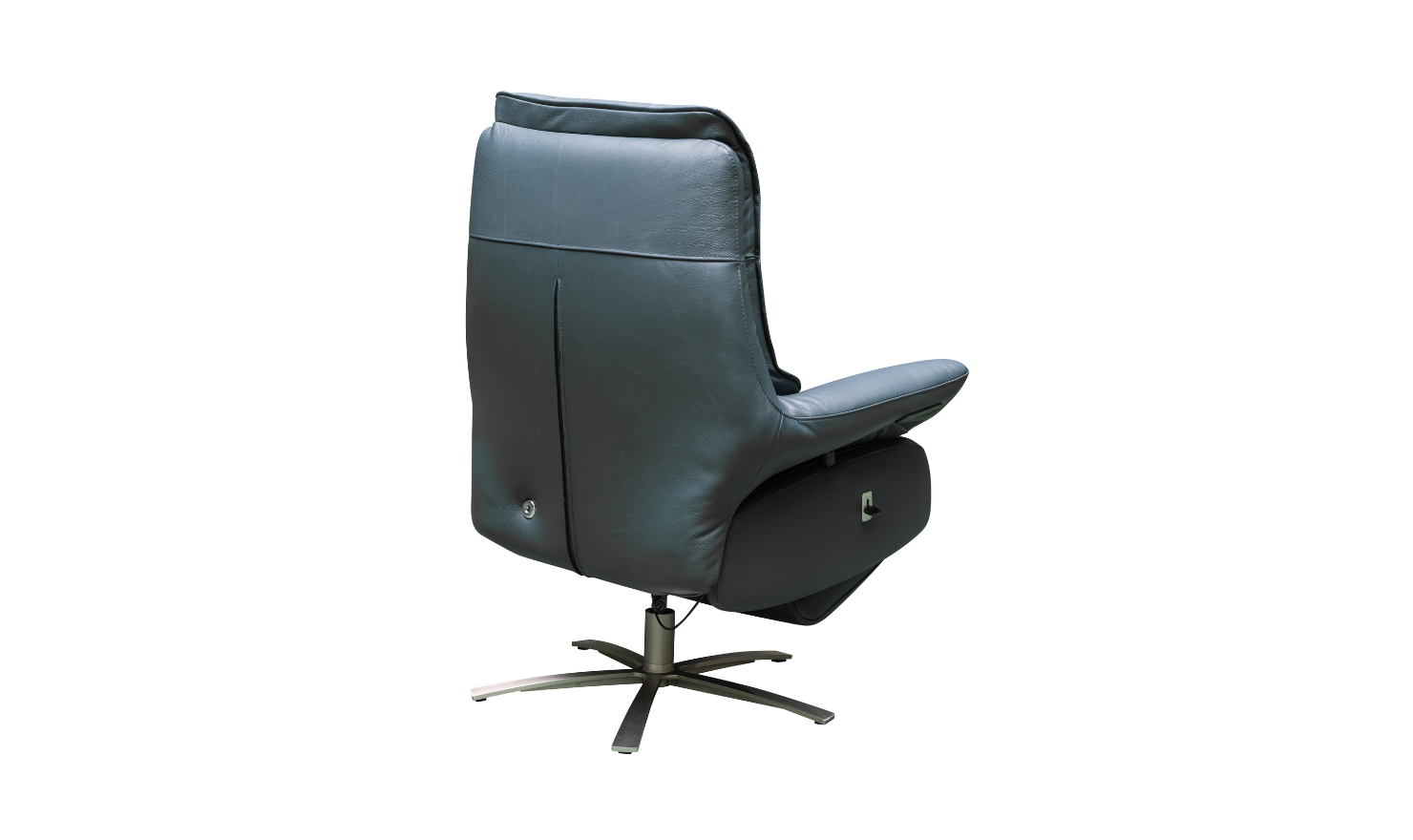 Klaussner Eterna Burnie Blue Leather Swivel Power Recliner Lift Chair