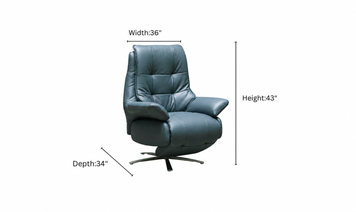 Klaussner Eterna Full Leather Swivel Power Reclining Chair