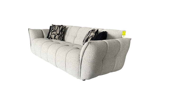 Klaussner Fabriano Fabric Curved Sofa with Square Arms-Jennifer Furniture