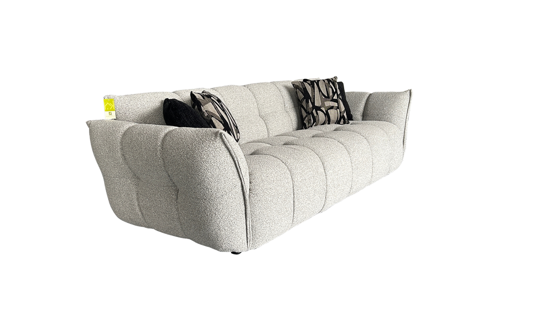 Klaussner Fabriano Fabric Curved Sofa with Soft Sculpted Arms