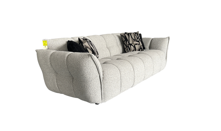 Klaussner Fabriano Fabric Curved Sofa with Soft Sculpted Arms