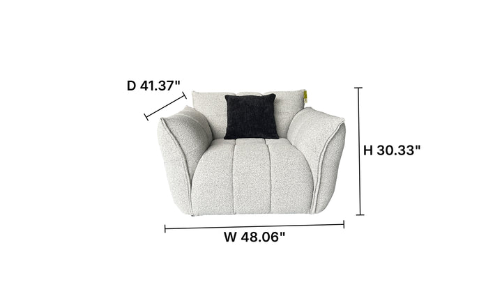 Klaussner Fabriano Polyester Curved Chair with Square Arms-Jennifer Furniture