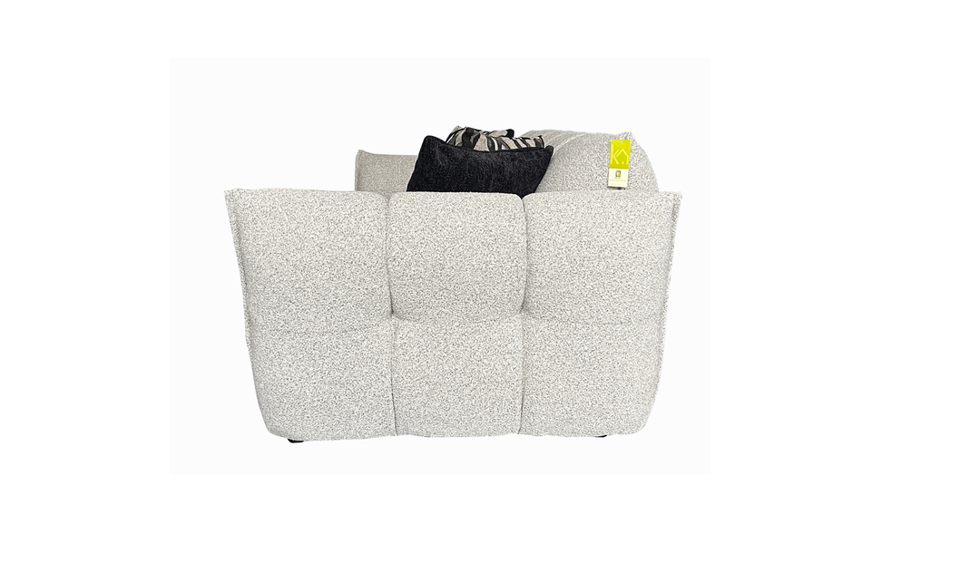 Klaussner Fabriano Polyester Curved Chair with Square Arms-Jennifer Furniture
