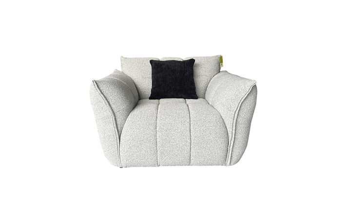 Klaussner Fabriano Polyester Curved Chair with Square Arms-Jennifer Furniture