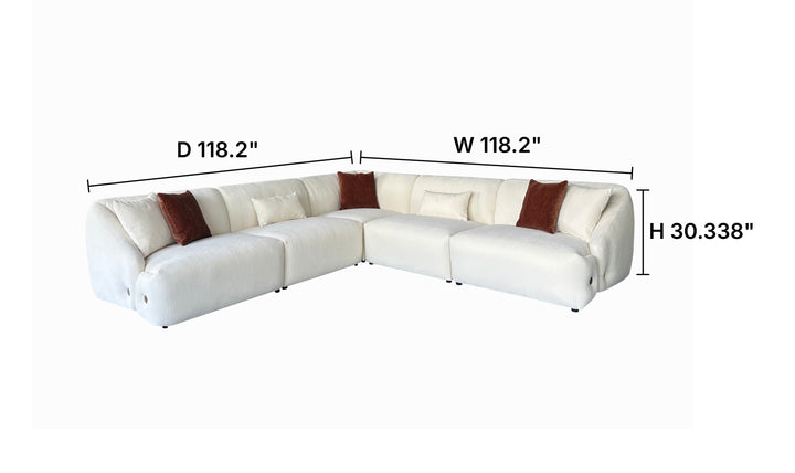 Klaussner Fairfax Fabric Modular Sectional Sofa with USB & USB-C Charging-Jennifer Furniture