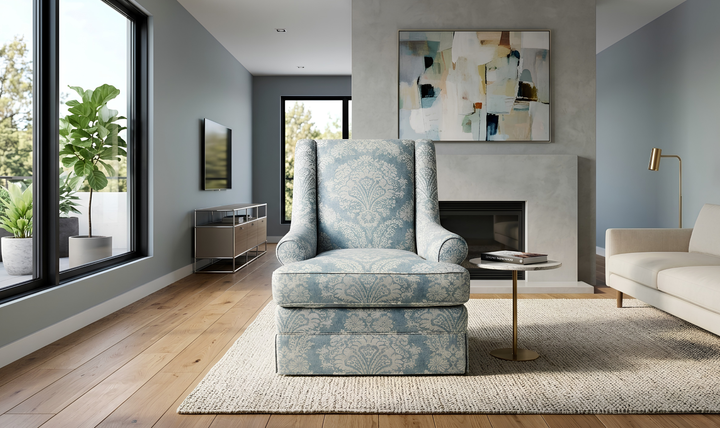 Klaussner Fairview Fabric Accent Chair with Swivel Glider Function - Jennifer Furniture