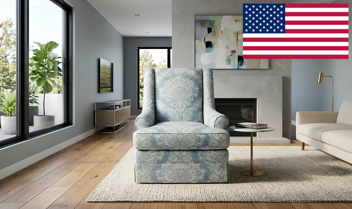 Klaussner Fairview Fabric Accent Chair with Swivel Glider Function - Jennifer Furniture