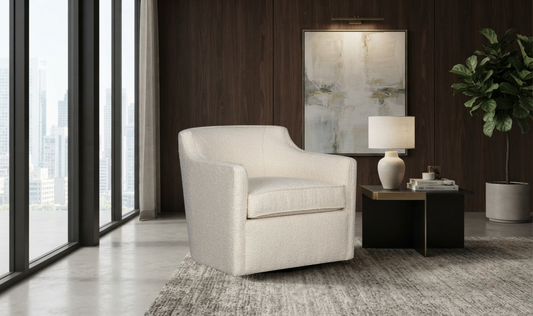 Klaussner Gayle Barrel Swivel Chair-JenniferFurniture