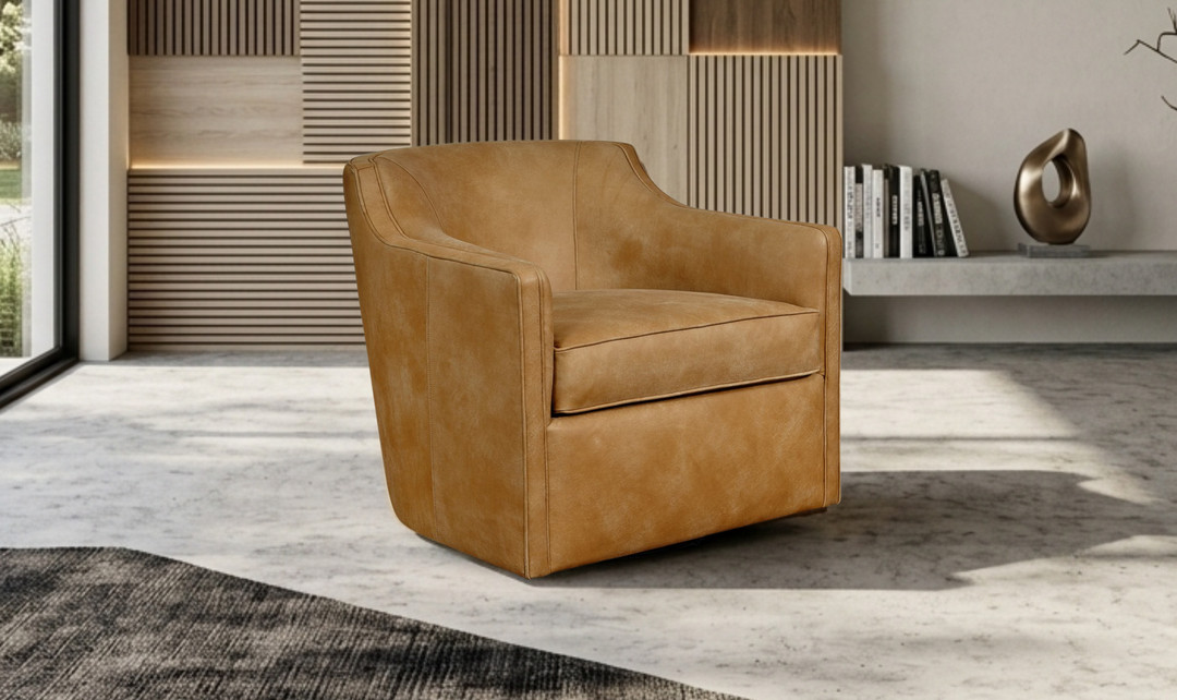 Klaussner Gayle Barrel Swivel Chair-JenniferFurniture
