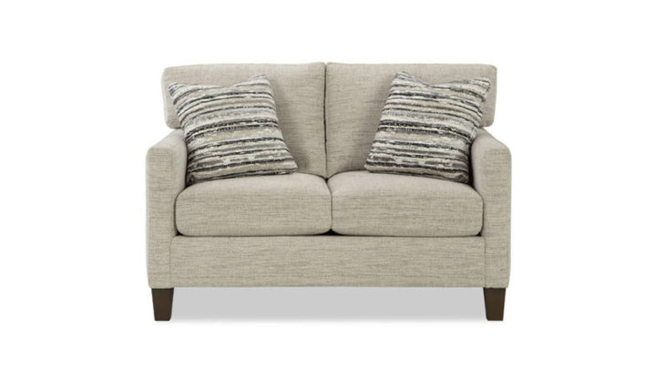 Klaussner Glenmont Fabric Track Arm Sofa with Accent Pillows-Jennifer Furniture