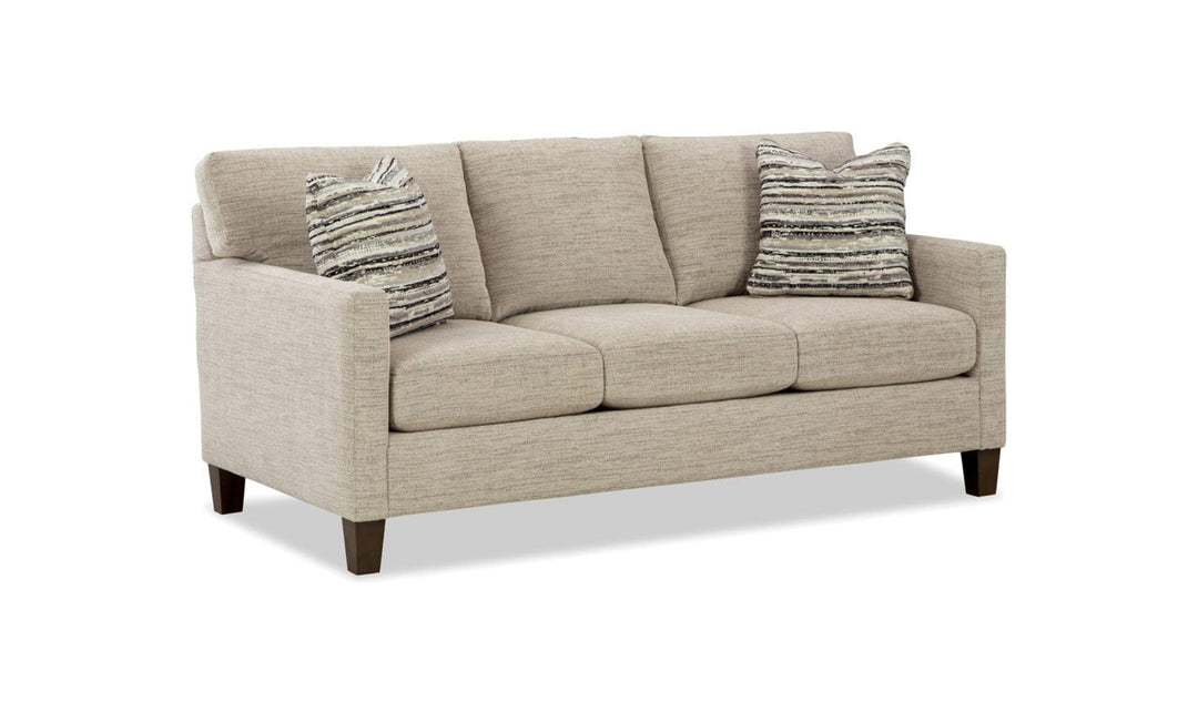 Klaussner Glenmont Fabric Track Arm Sofa with Accent Pillows-Jennifer Furniture