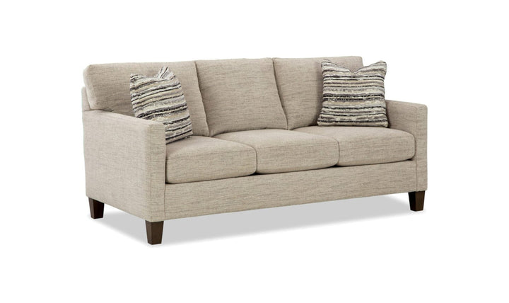 Klaussner Glenmont Fabric Track Arm Sofa with Accent Pillows-Jennifer Furniture