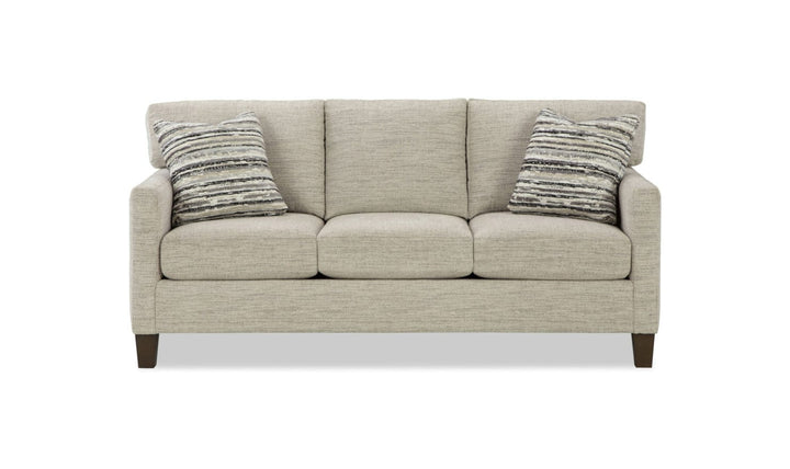 Klaussner Glenmont Fabric Track Arm Sofa with Accent Pillows-Jennifer Furniture