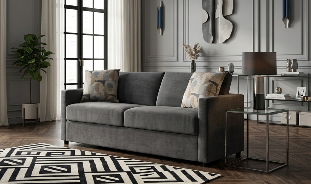 Klaussner Godwin Fabric Loveseat with Track Arms-Jennifer Furniture