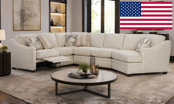 Klaussner Hartwell Fabric Sectional Sofa With Power Reclining - Jennifer furniture