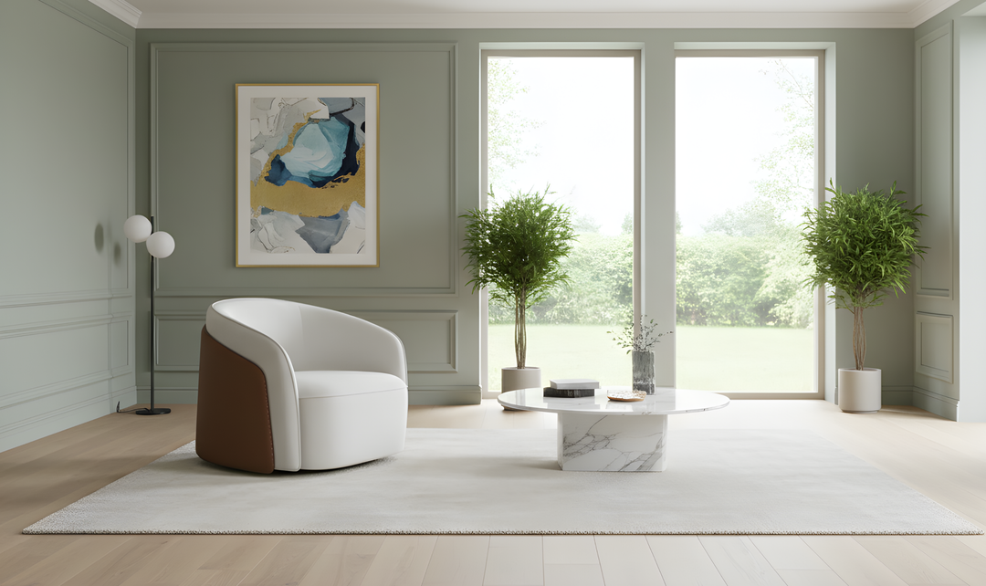 Klaussner Imperio Classe Off-White Upholstered Lounge Chair-Jennifer Furniture