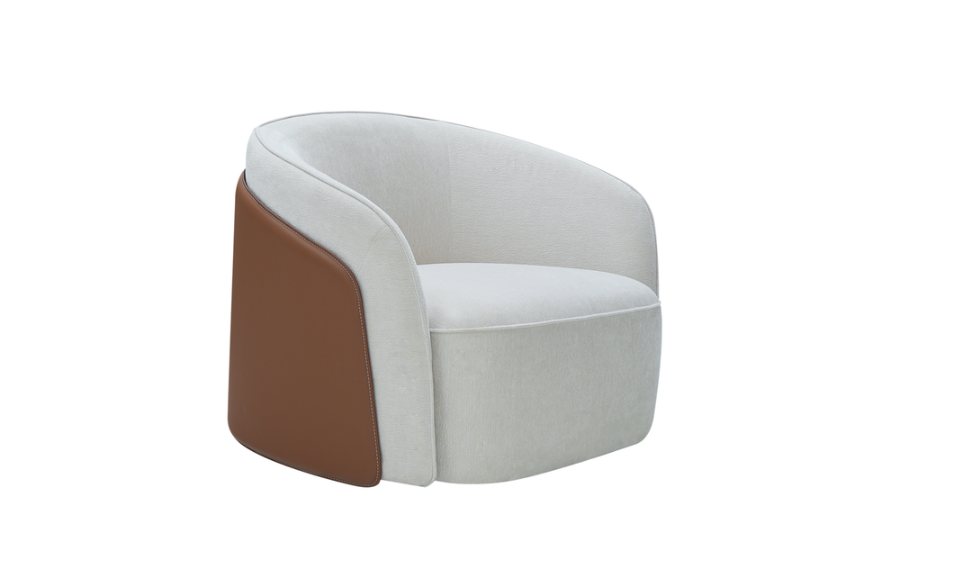 Klaussner Imperio Classe Off-White Upholstered Lounge Chair-Jennifer Furniture