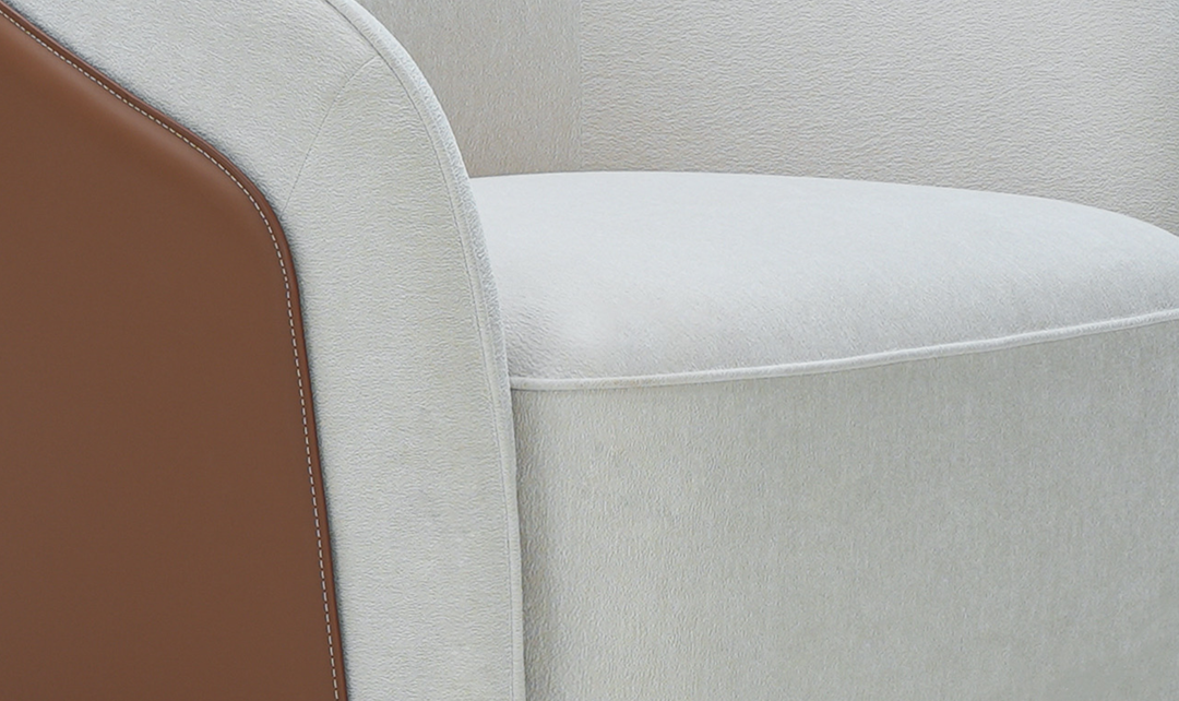 Klaussner Imperio Classe Off-White Upholstered Lounge Chair-Jennifer Furniture