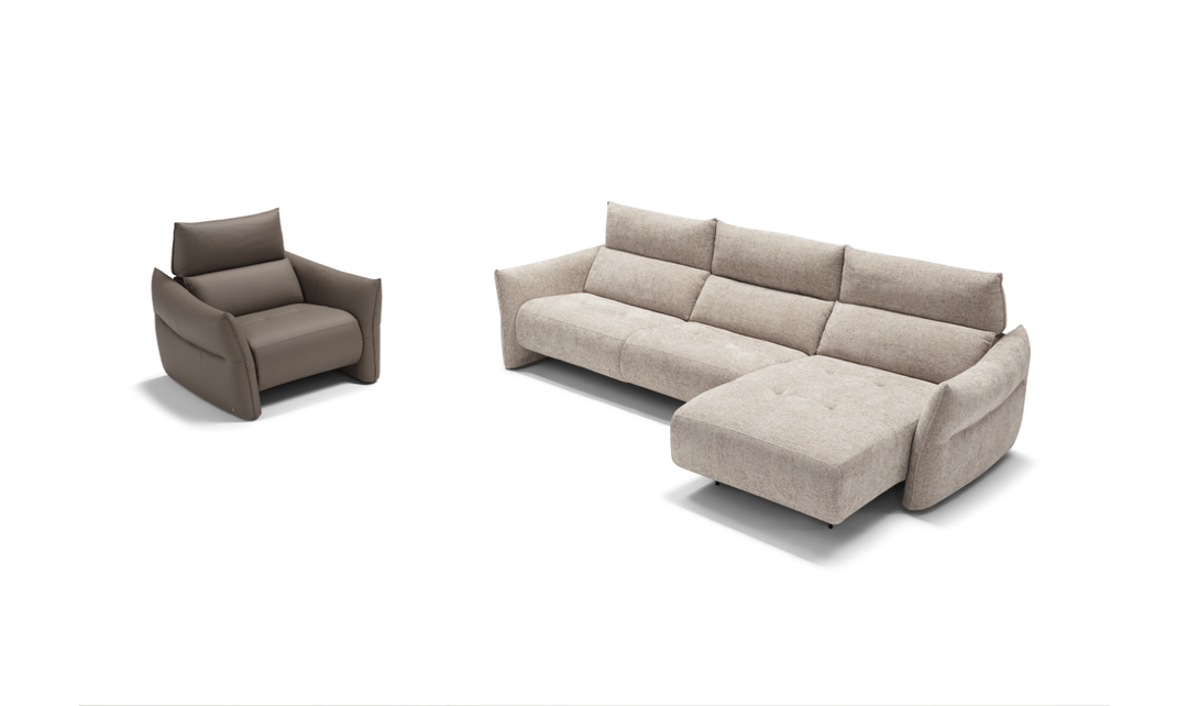 Klaussner Italia Lumera Power Recliner Chair with Adjustable Headrest
