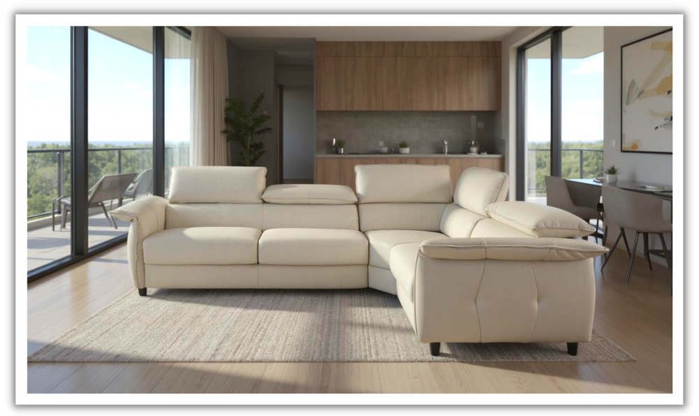 Klaussner Italia Morandi Leather Sectional Sleeper Sofa-jennifer furniture