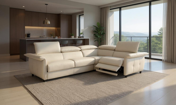 Klaussner Italia Morandi Leather Sectional Sleeper Sofa-jennifer furniture