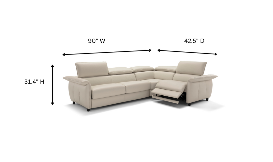 Klaussner Italia Morandi Leather Sectional Sleeper Sofa-jennifer furniture