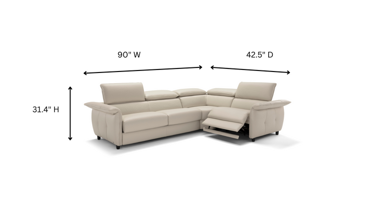 Klaussner Italia Morandi Leather Sectional Sleeper Sofa-jennifer furniture
