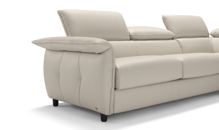 Klaussner Italia Morenza L-Shape Leather Recliner Sleeper Sectional  Sofa With Adjustable Headrest-Jennifer furniture