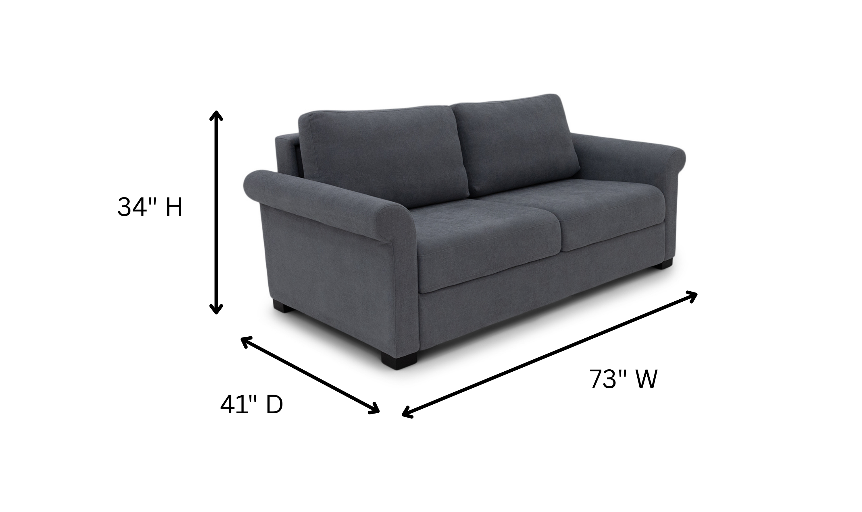 Klaussner Winslowe Fabric Queen Sleeper Sofa With Rolled Arms