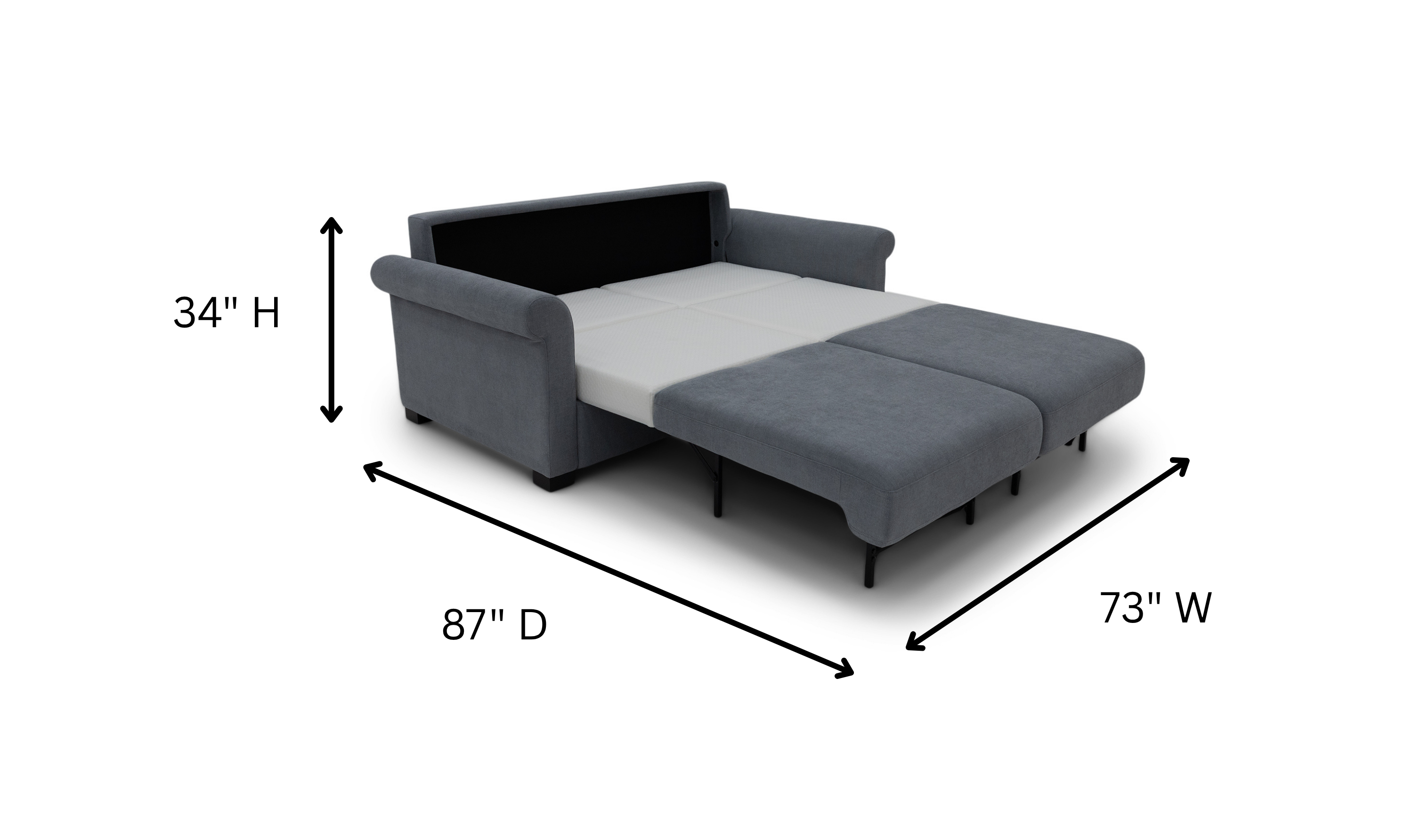 Klaussner Winslowe Fabric Queen Sleeper Sofa With Rolled Arms